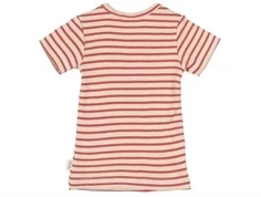 Petit Piao t-shirt lys berry/mørk råhvid stribet